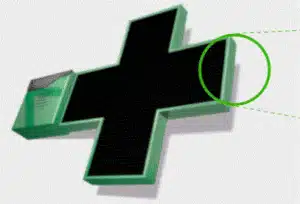 Croix de pharmacie bords droits Semios