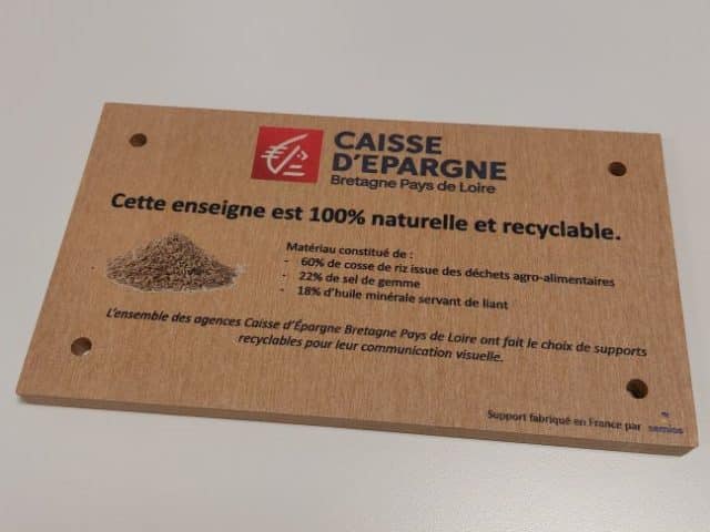 Plaque signalétique cosse de riz Crédit Agricole