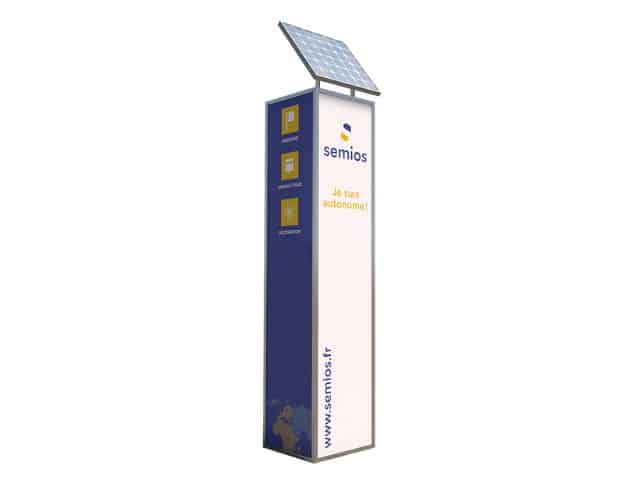 totem lumineux solaire semiosun cube - semios